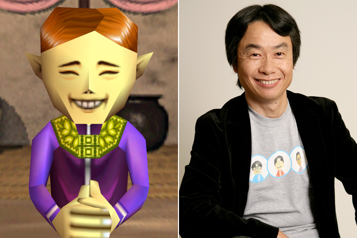 Miyamoto and the Zelda Majora's Mask Happy Mask Salesman