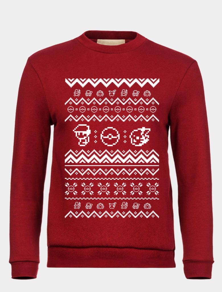 Ugly pokemon sweater - available in red