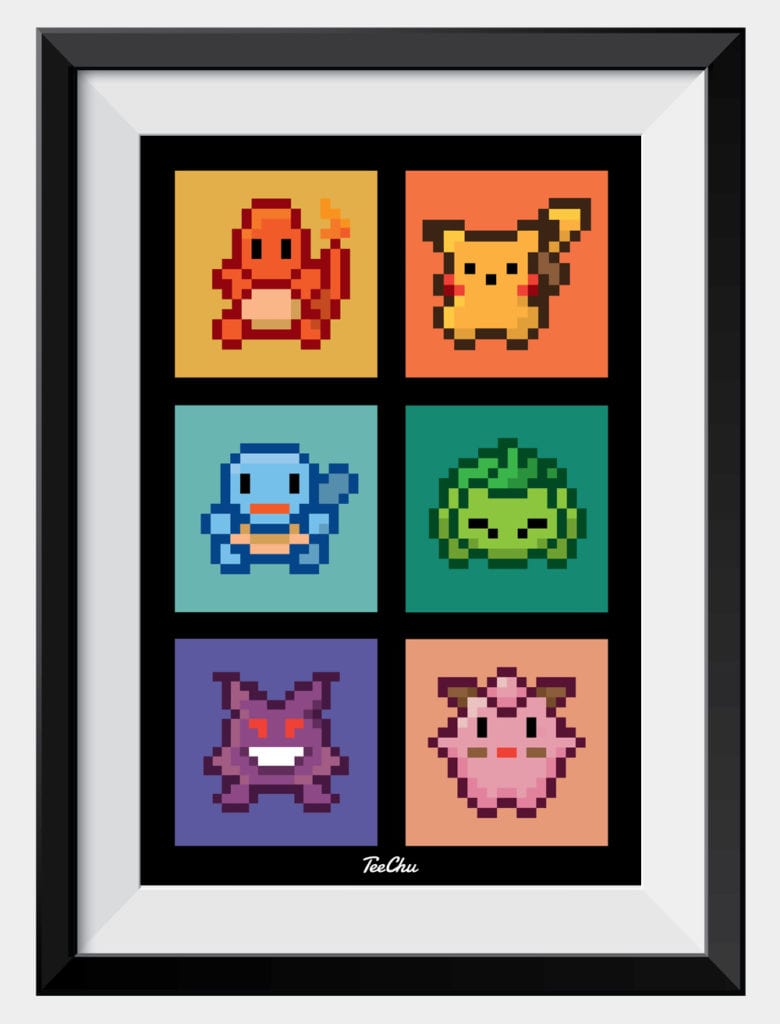 6 classic Pokémon Pixels