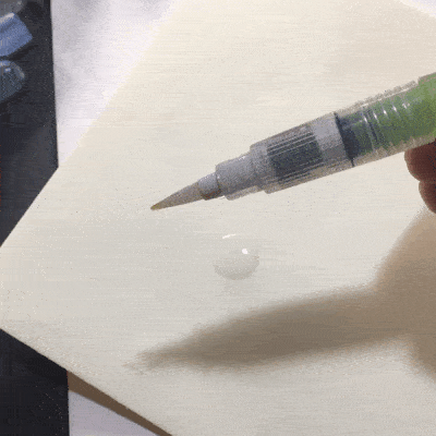A little watercolour brush drop of water goes a long way!