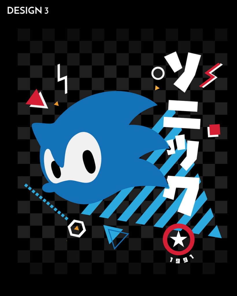 Design 3 – Free to roam on a Sonic the Hedgehog t-shirt