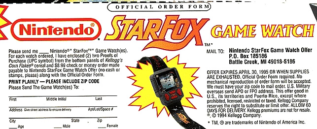 Did you know Nintendo offered up a Star Fox Watch?