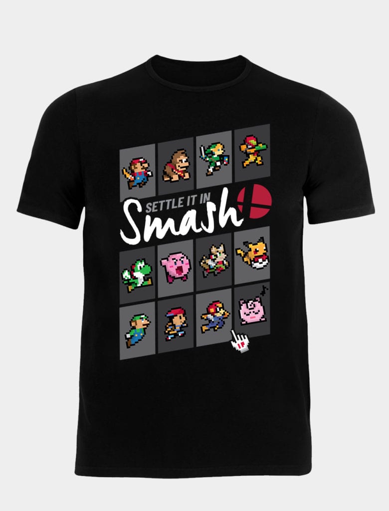 Get your Smash Bros. pixel shirt here