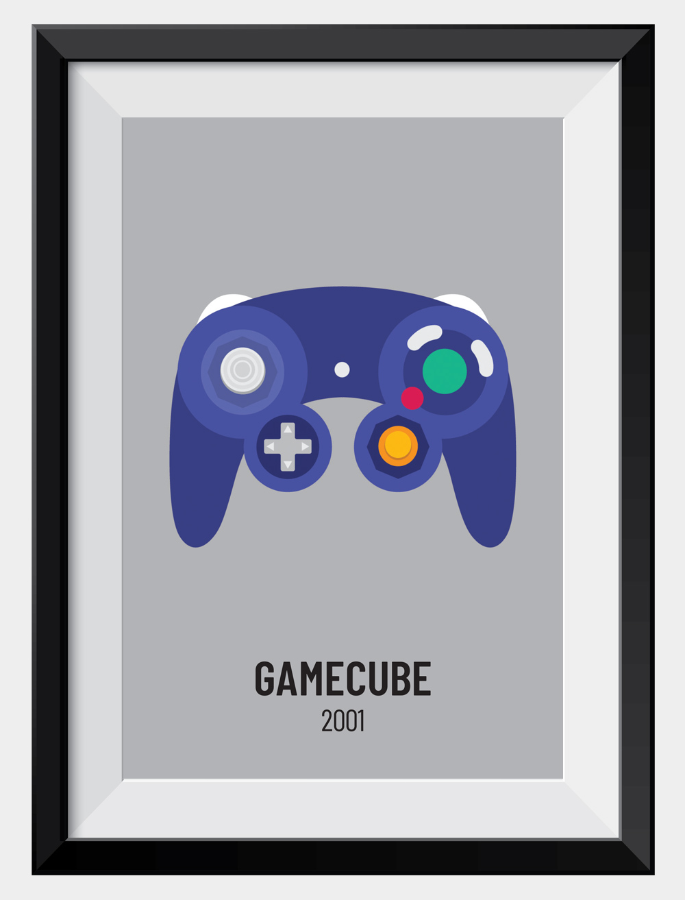 gamecube-controller-art-print-poster-framed