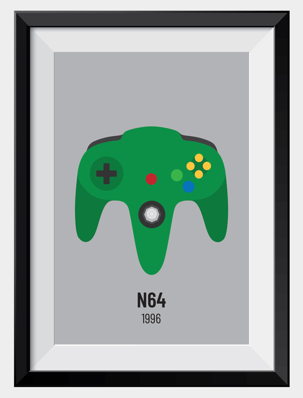n64-controller-art-print-poster-framed