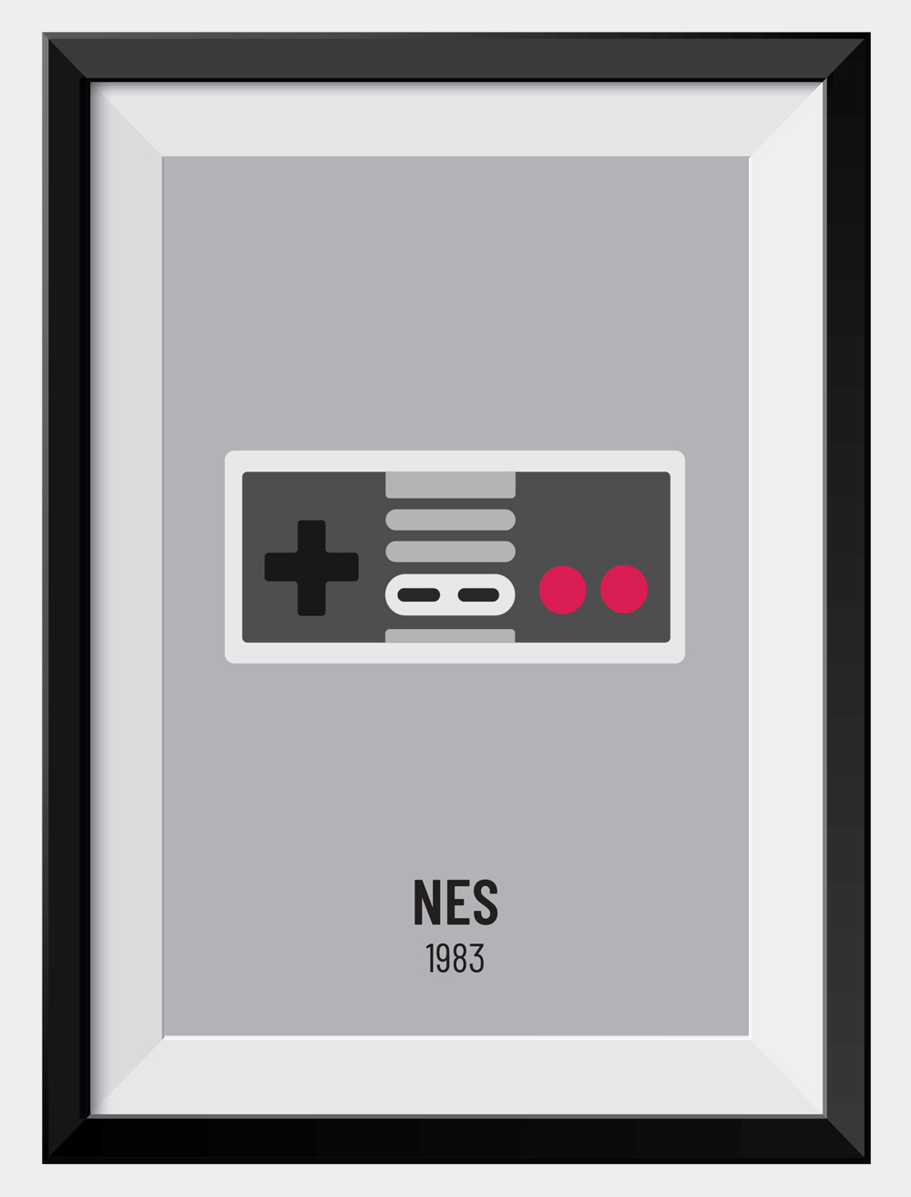 nes-controller-art-print-poster-framed