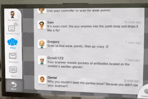 A picture of Miiverse on Wii U