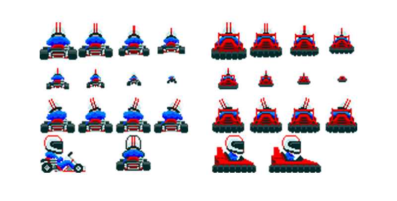 Classic sprites for Super Mario Kart protoype
