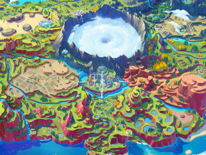 A huge map of Pokemon Scarlet and Violet