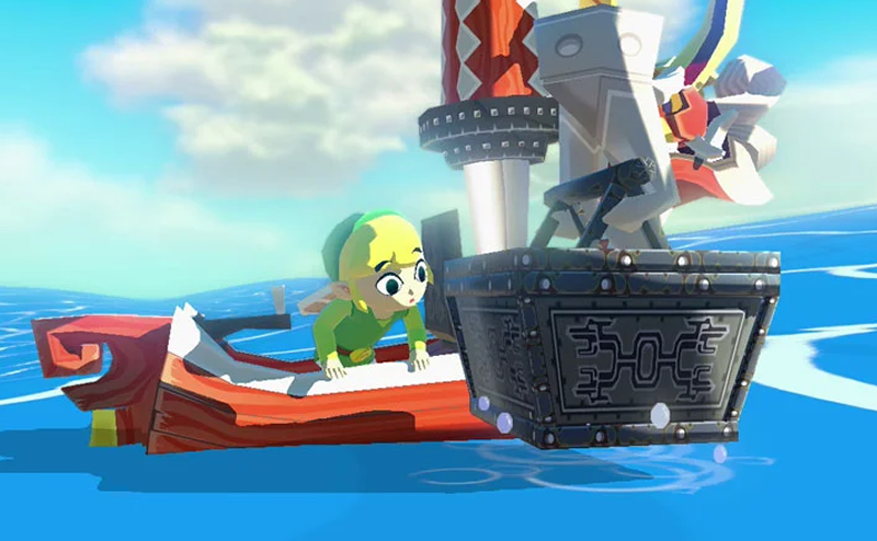 HD Zelda, Link surfacing treasure in The Wind Waker