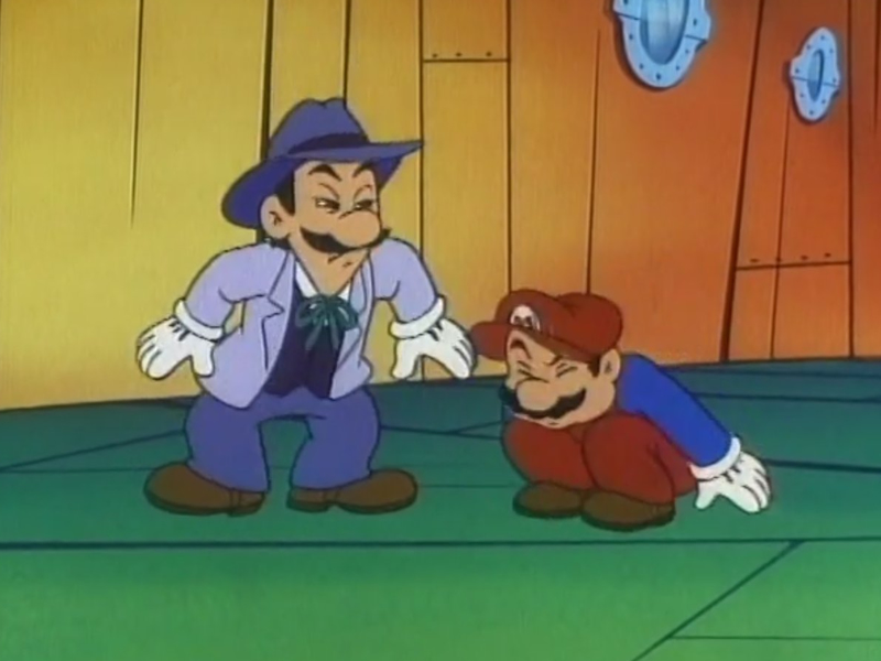 A picture of Luigi and Mario in the 90s cartoon