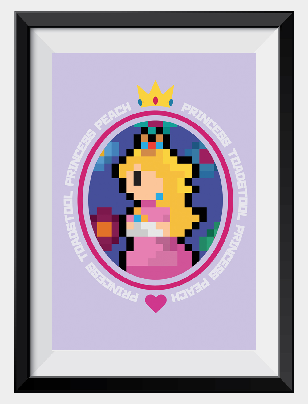 princess-peach-mini-art-card-framed