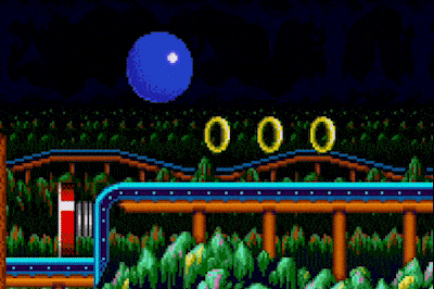 Gif of Sonic in the Mystic Cave zone