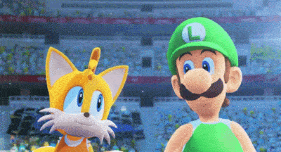 Animation of Tails and Luigi from Sonic & Mario at the Olympic Games