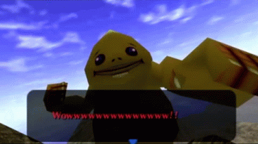 Animation of the Big Goron on Death Mountain in Zelda: Ocarina of Time