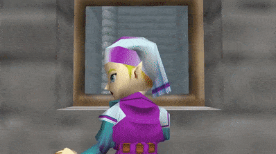 Animation of Zelda turning around in Zelda: Ocarina of TIme