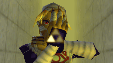 Animation of Sheik's big reveal from Zelda: Ocarina of TIme