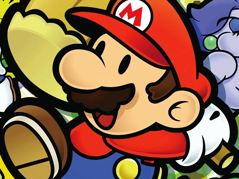 Close-up shot of Mario from Paper Mario: The Thousand-Year Door
