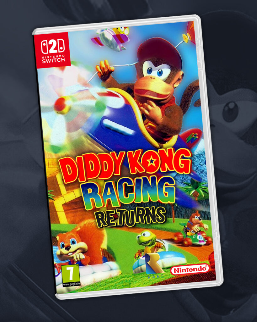 Mockup boxart of a Diddy Kong Racing remake on Switch 2