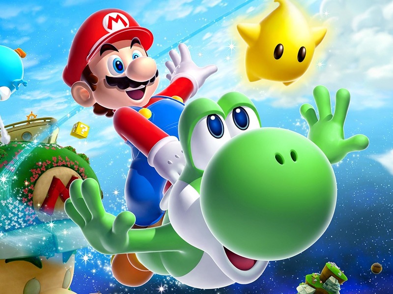 An image of Mario and Yoshi flying through space as part of a Super Mario Galaxy 2 concept art. Part of an 2025 Video Game Anniversaries article.