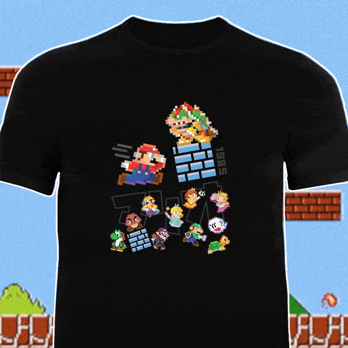 SUPER MARIO MAKER AMIIBO LIMITED TEE SHIRT MAGNET PORTE CLE AMIIBO MARIO PIXEL