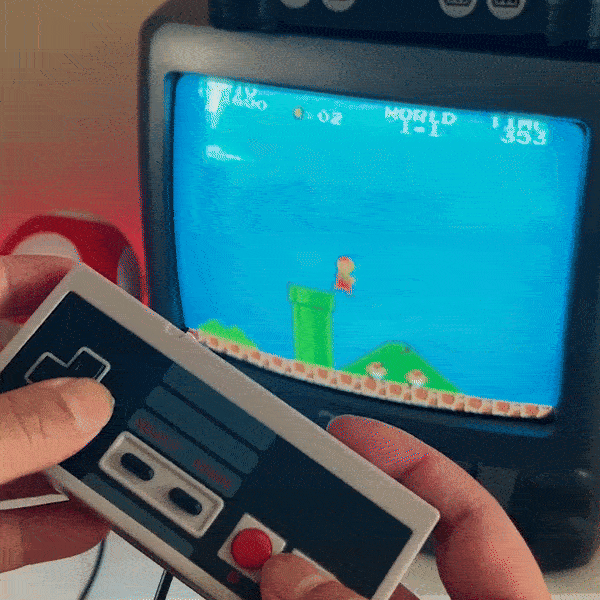 A gif image of Super Mario Bros on the NES