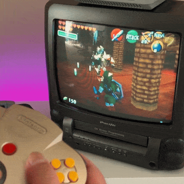 A gif image of the Legend of Zelda on the N64
